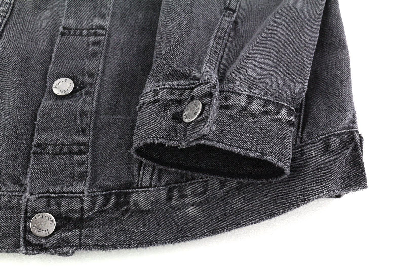 NUDIE Billy Men Jacket M Desolation Button Neck Unlined Patch Pocket Denim