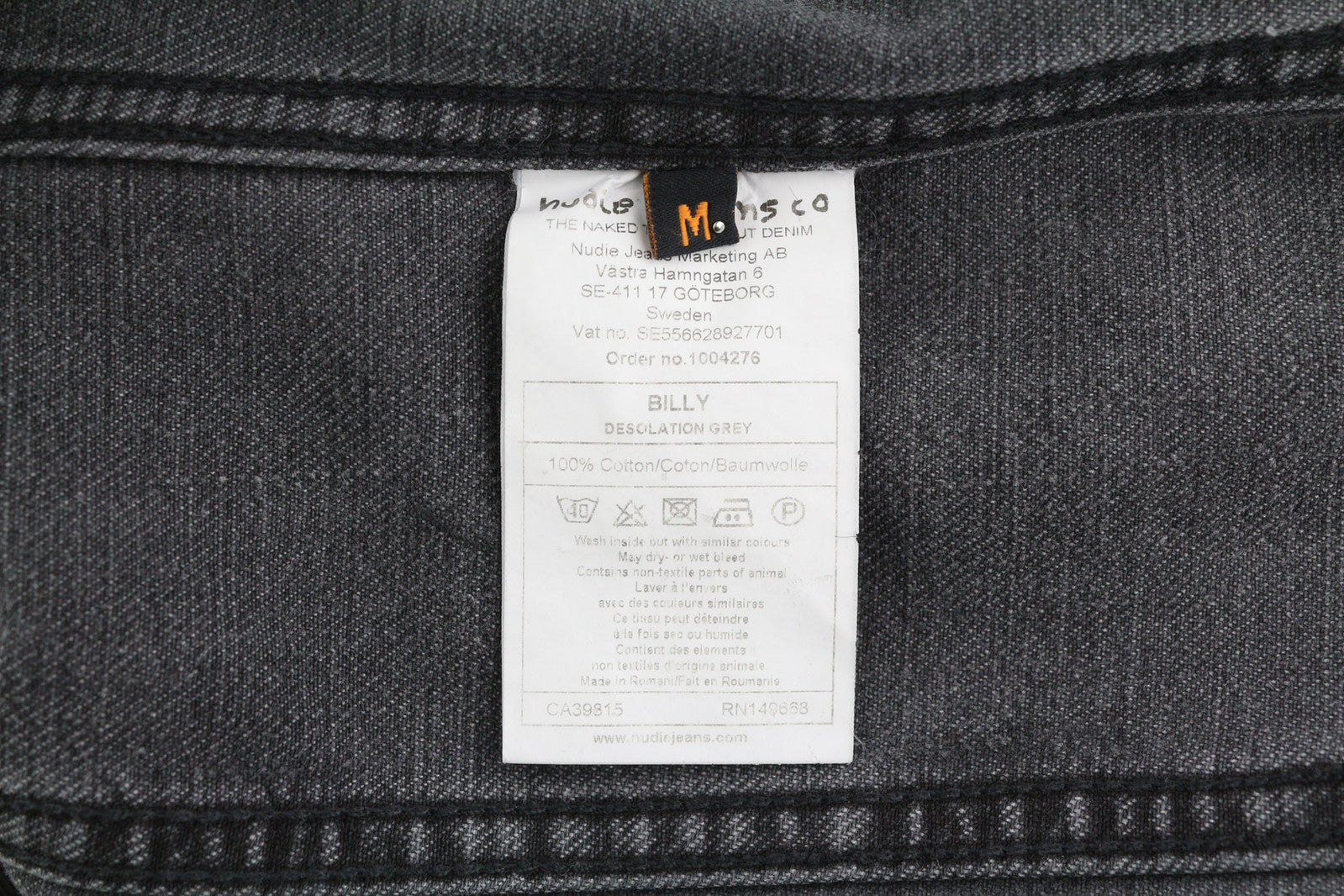 NUDIE Billy Men Jacket M Desolation Button Neck Unlined Patch Pocket Denim