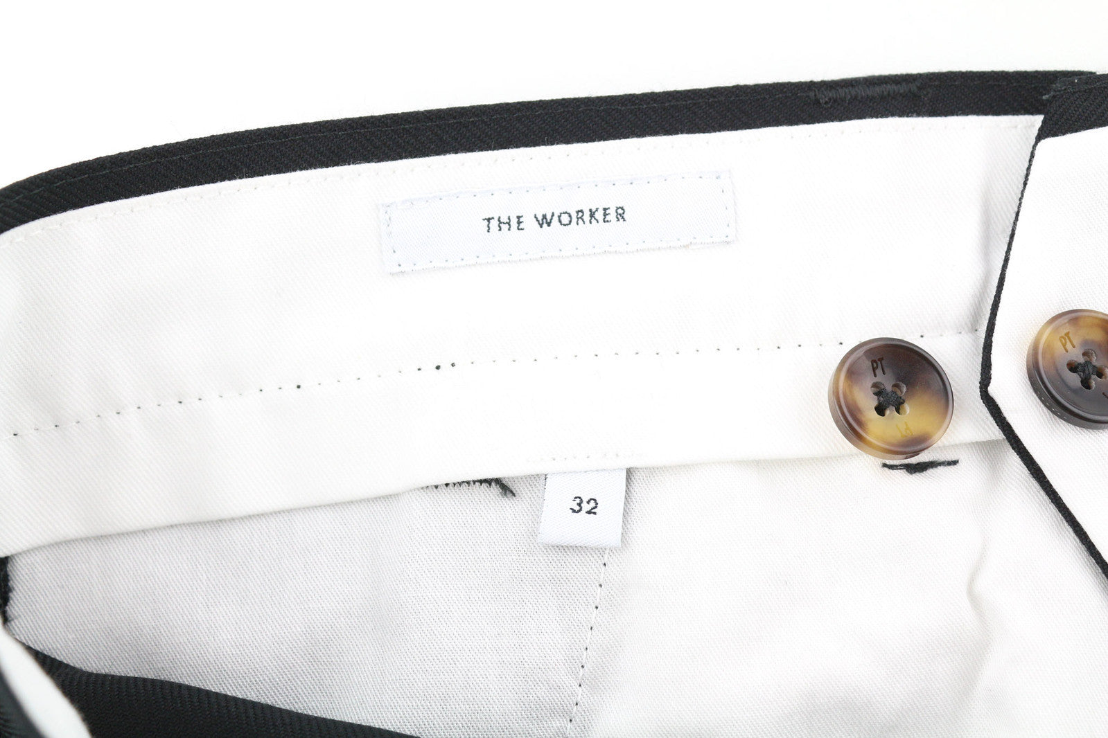 PT TORINO The Worker Men Trousers W32 Fleece Wool Blend Tapered Fit Buttoned