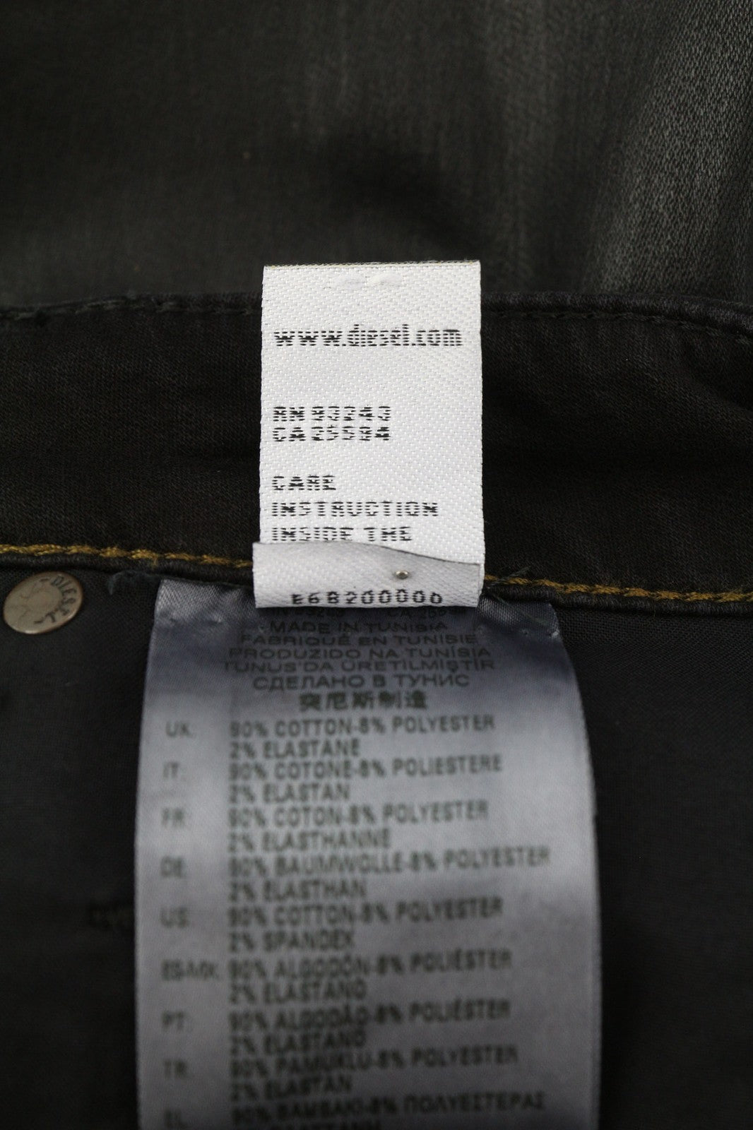 DIESEL Krooley Jogg 0849R Mens Jeans W36/L32 Tapered RRP€250 Coated Black