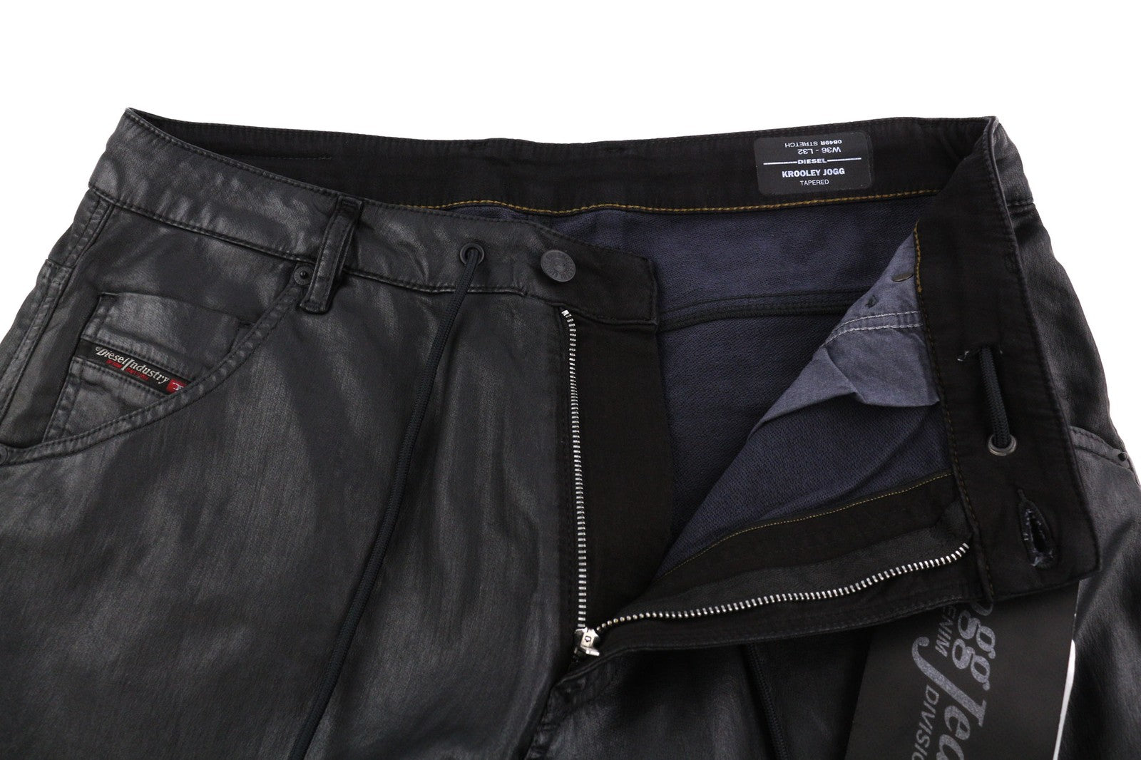 DIESEL Krooley Jogg 0849R Mens Jeans W36/L32 Tapered RRP€250 Coated Black