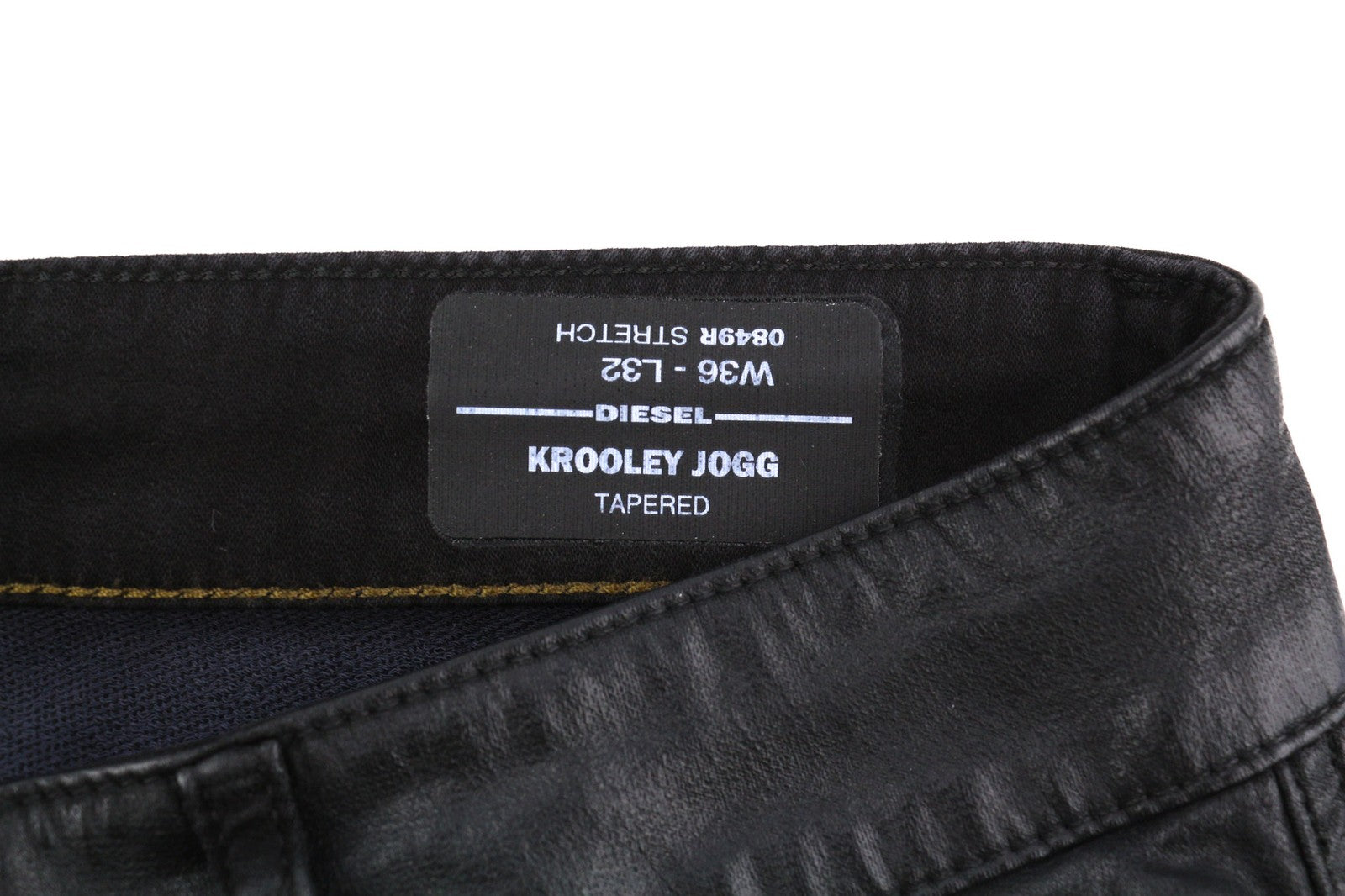 DIESEL Krooley Jogg 0849R Mens Jeans W36/L32 Tapered RRP€250 Coated Black