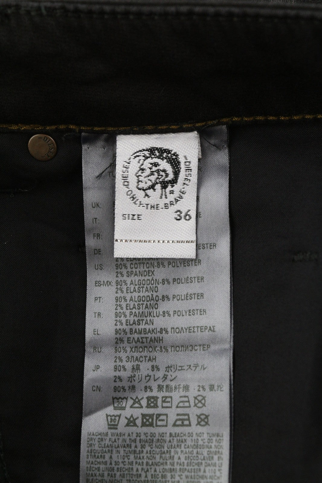 DIESEL Krooley Jogg 0849R Mens Jeans W36/L32 Tapered RRP€250 Coated Black