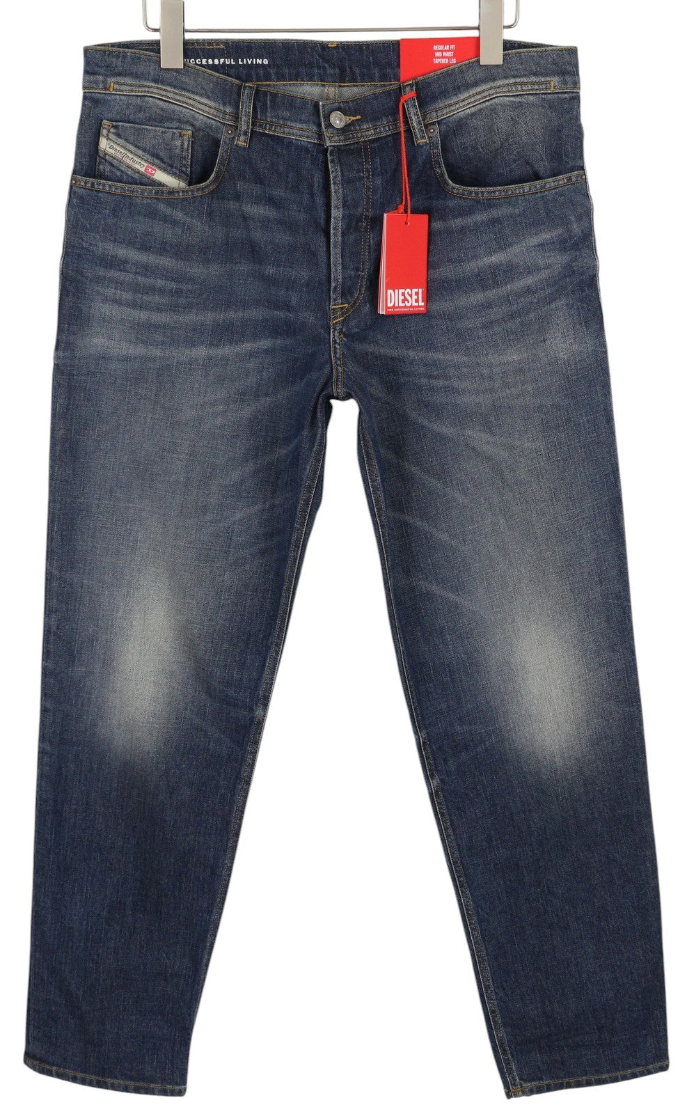 DIESEL 2023 D-Finitive 09H43 Men Jeans W38/L32 Regular Tapered Leg Blue RRP€225