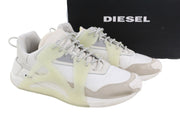 DIESEL S-Serendipity Mask Mens Sneakers EU44.5 White Almond Toe Low Top RRP€200