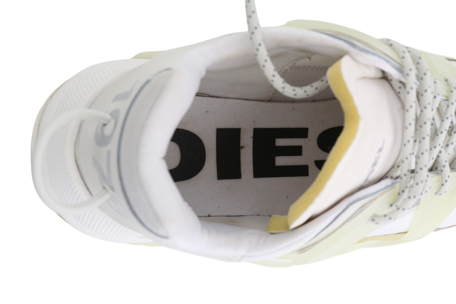 DIESEL S-Serendipity Mask Mens Sneakers EU44.5 White Almond Toe Low Top RRP€200