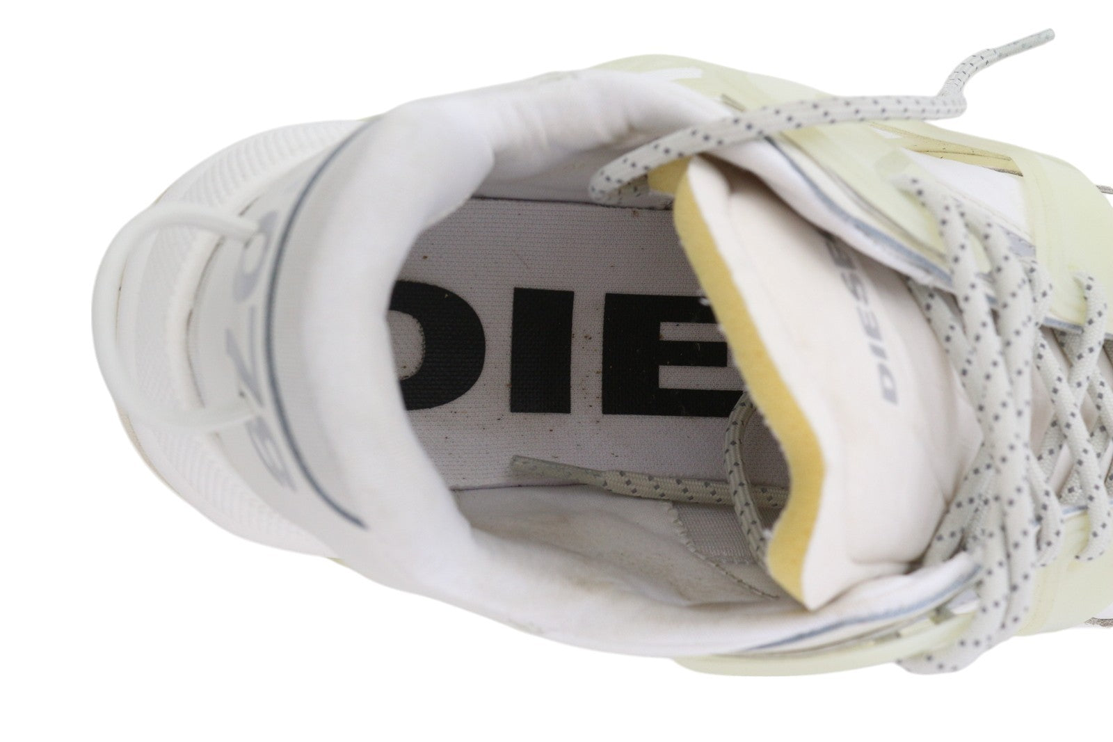 DIESEL S-Serendipity Mask Mens Sneakers EU44.5 White Almond Toe Low Top RRP€200