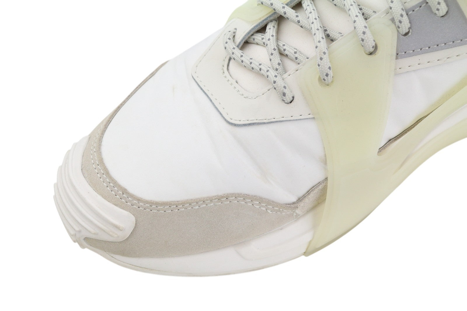 DIESEL S-Serendipity Mask Mens Sneakers EU44.5 White Almond Toe Low Top RRP€200