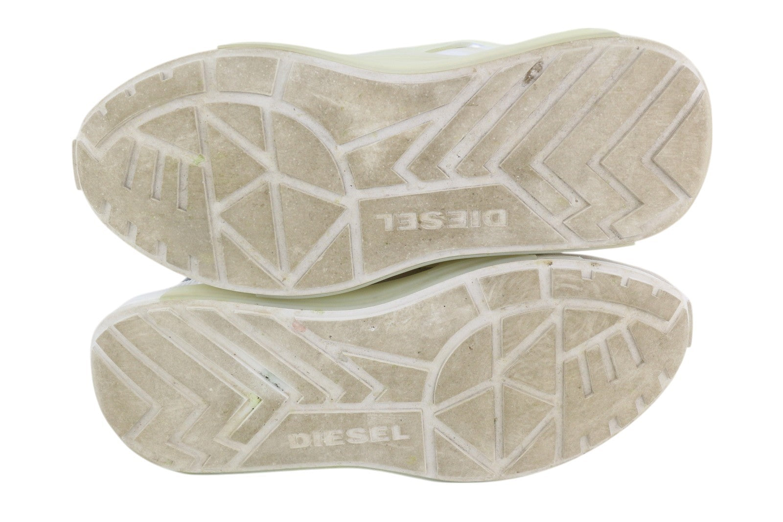 DIESEL S-Serendipity Mask Mens Sneakers EU44.5 White Almond Toe Low Top RRP€200