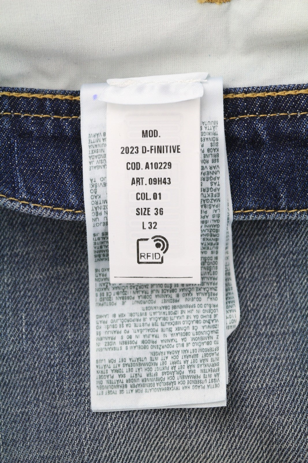 DIESEL 2023 D-Finitive 09H43 Men Jeans W36/L32 Regular Tapered Leg Blue RRP€225