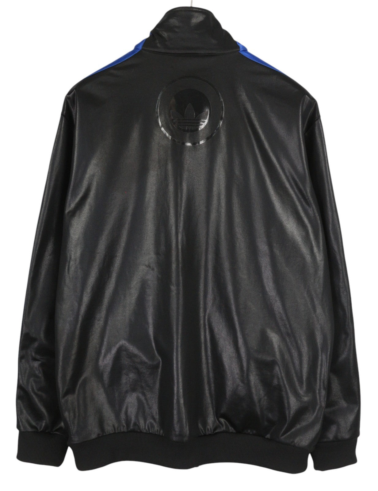 ADIDAS Chile62 Men Sweatshirt XL Black Full Zip Shiny Look High Neck Long Sleeve