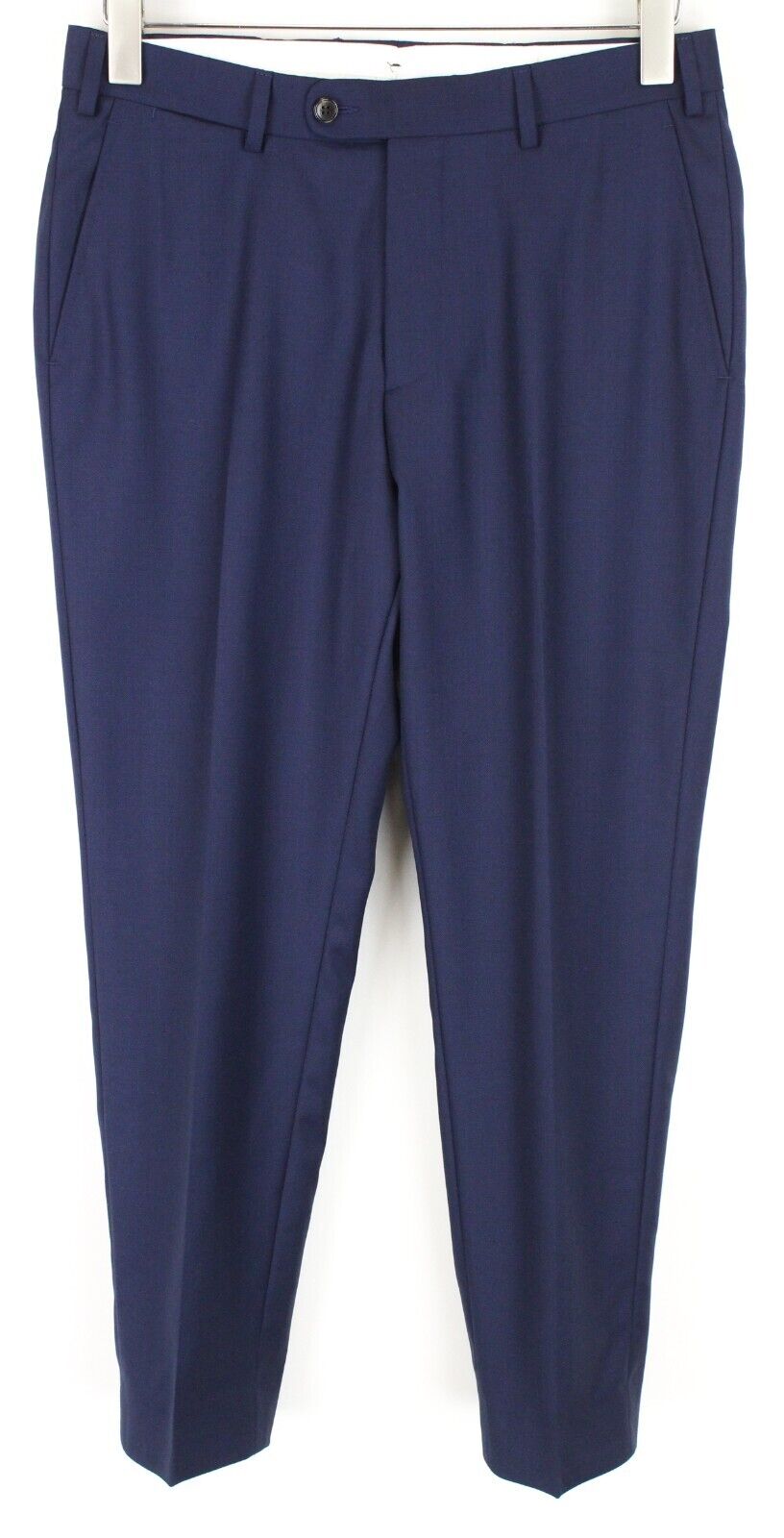 SUITSUPPLY Brescia Men's Trousers UK34S Lined Pleated Blue Wool Classic Formal