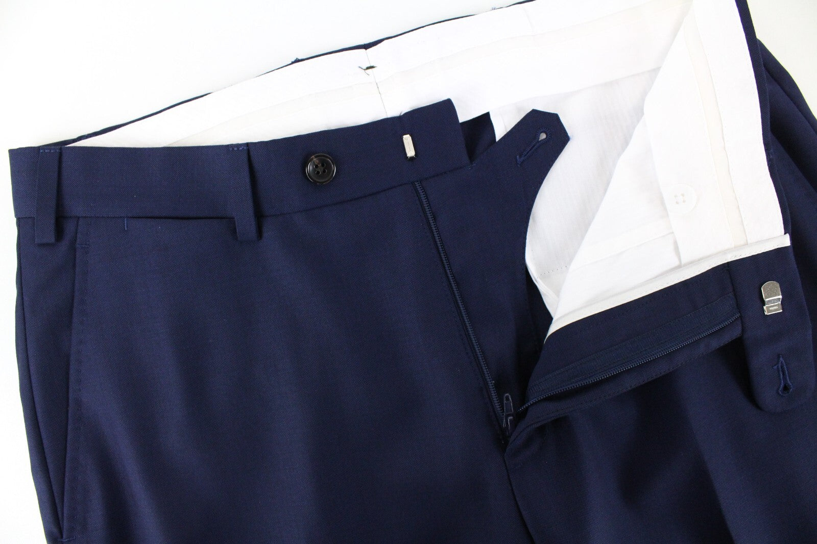 SUITSUPPLY Brescia Men's Trousers UK34S Lined Pleated Blue Wool Classic Formal