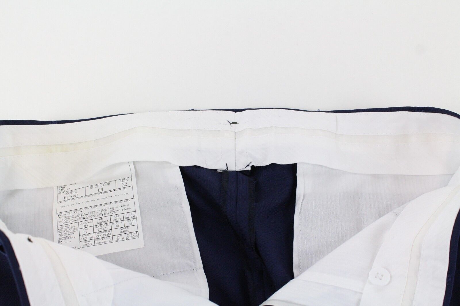 SUITSUPPLY Brescia Men's Trousers UK34S Lined Pleated Blue Wool Classic Formal