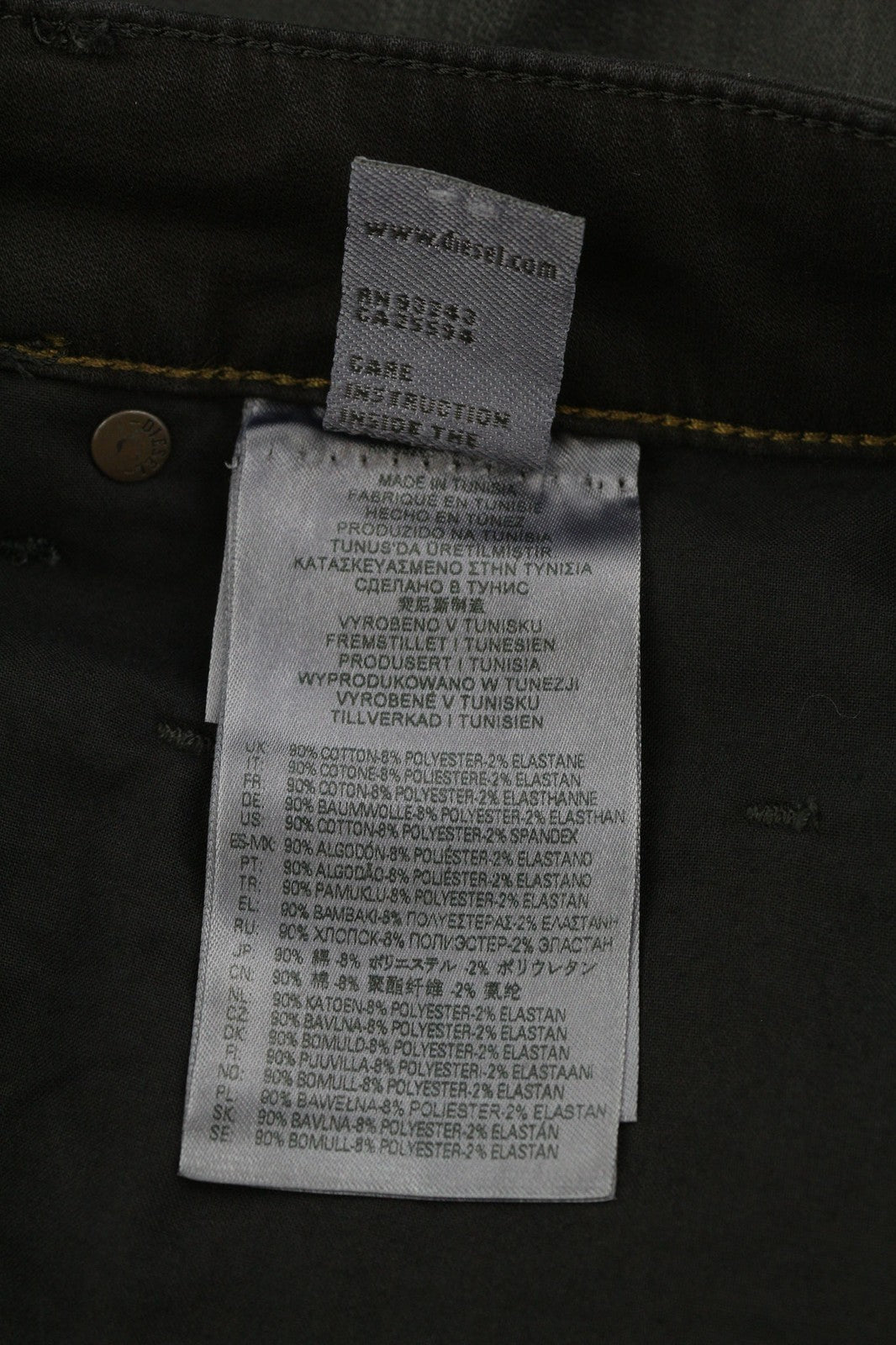 DIESEL Krooley Jogg 0849R Mens Jeans W30/L30 Tapered Coated Black RRP€250