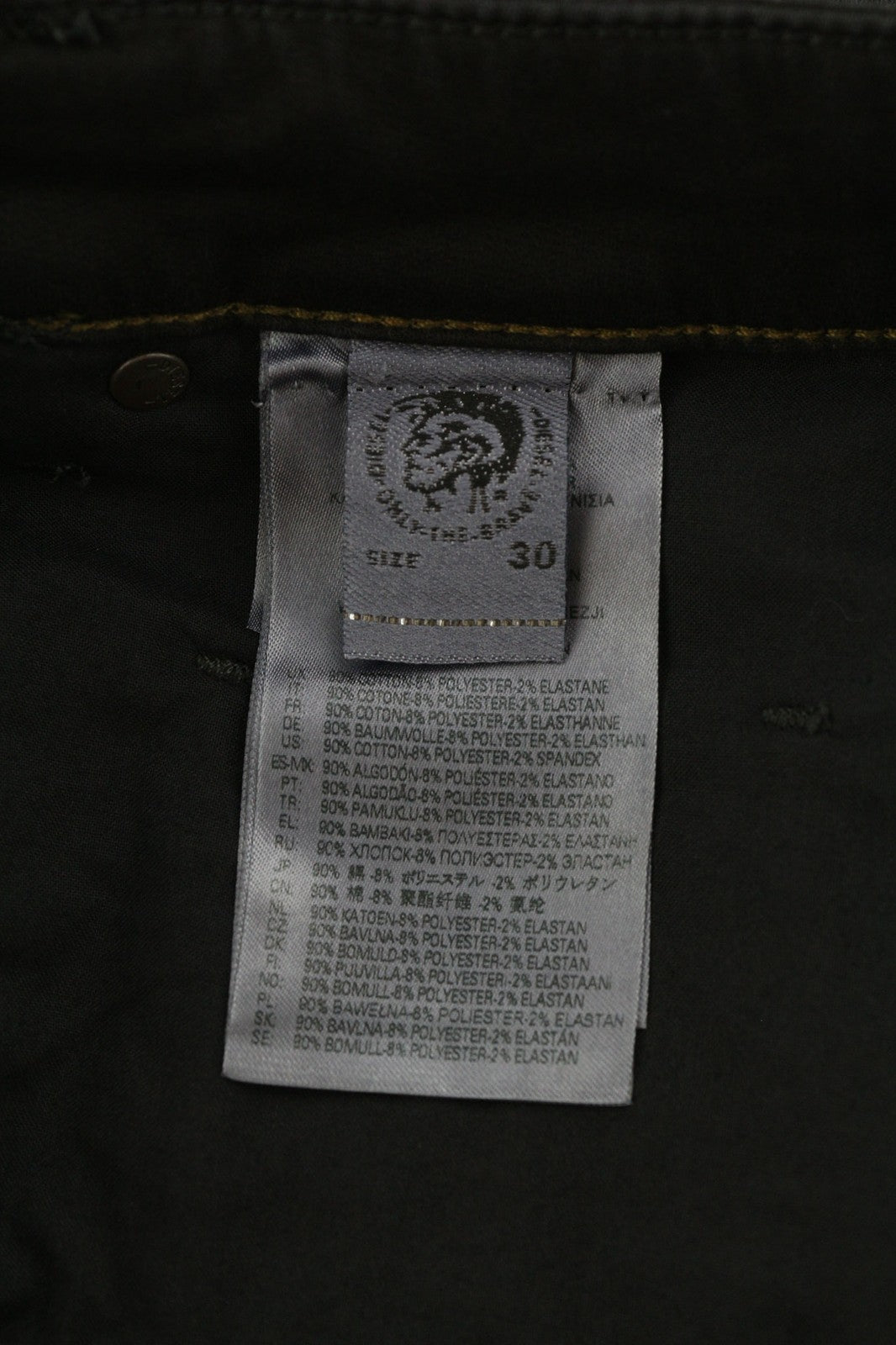 DIESEL Krooley Jogg 0849R Mens Jeans W30/L30 Tapered Coated Black RRP€250