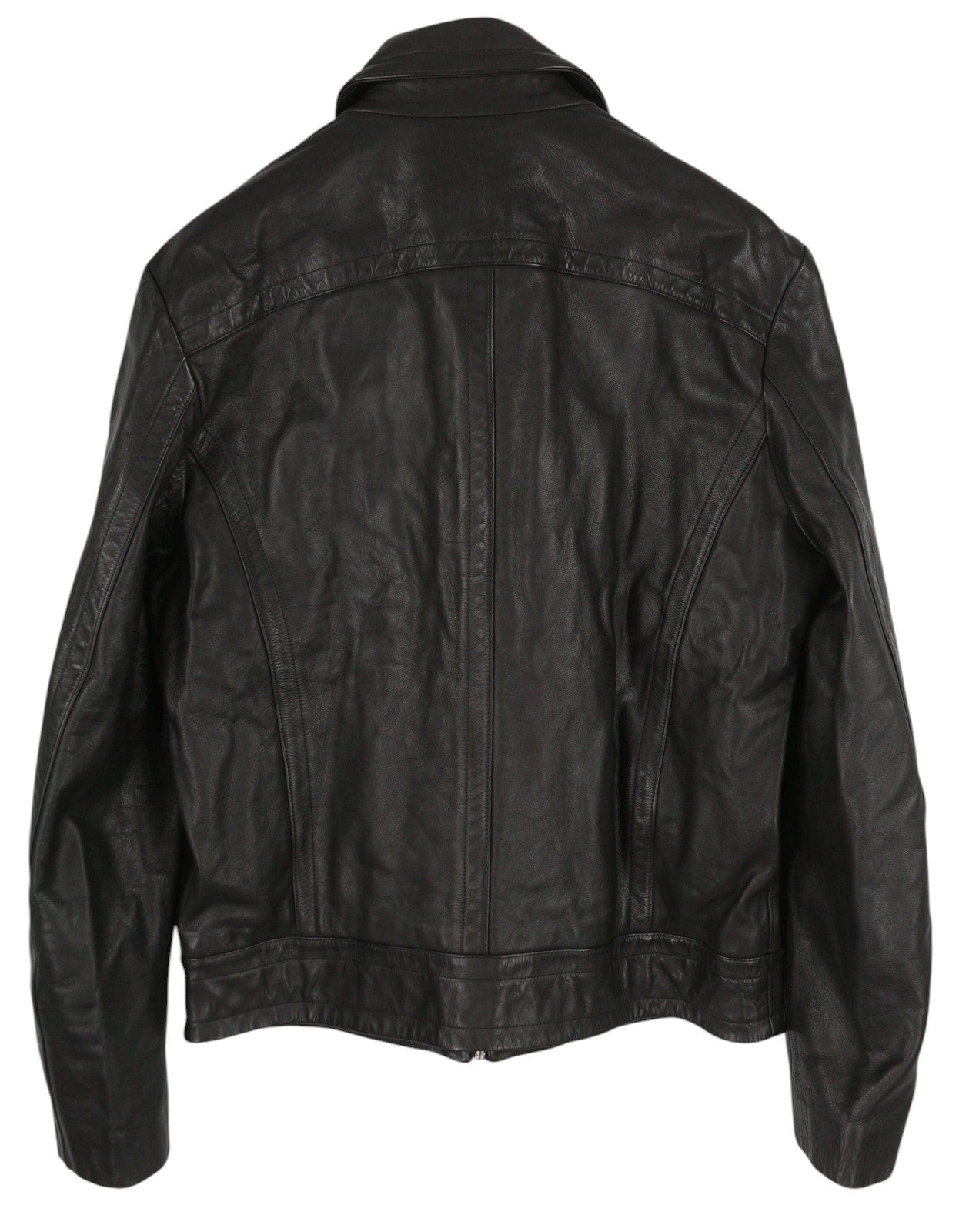 DIESEL L-Cale Mens Jacket L Black Cowhide Leather Neck  RRP€650