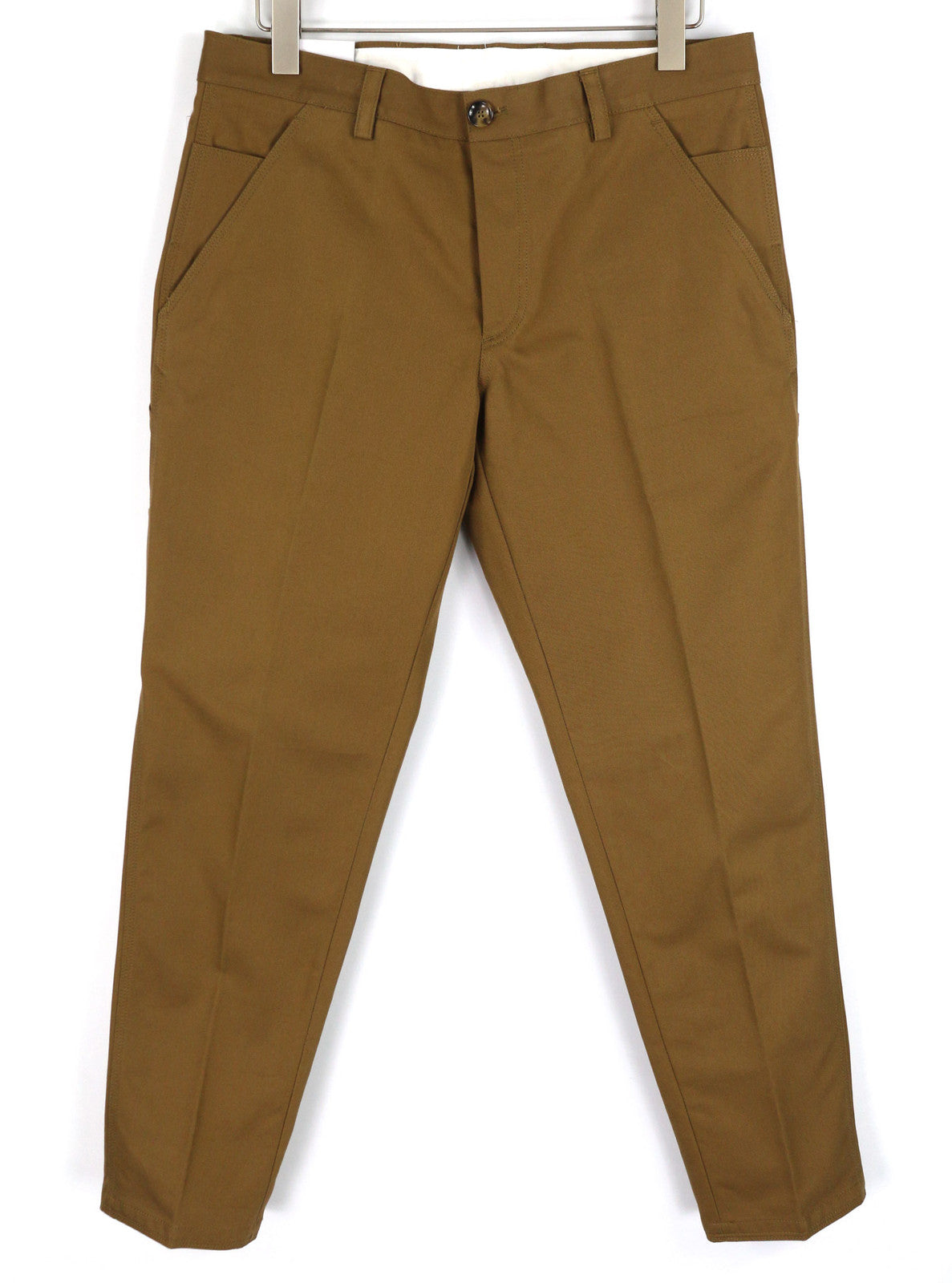 PT TORINO The Worker Men Trousers W34 Brown Button Fly Tapered Fit Chino Pockets
