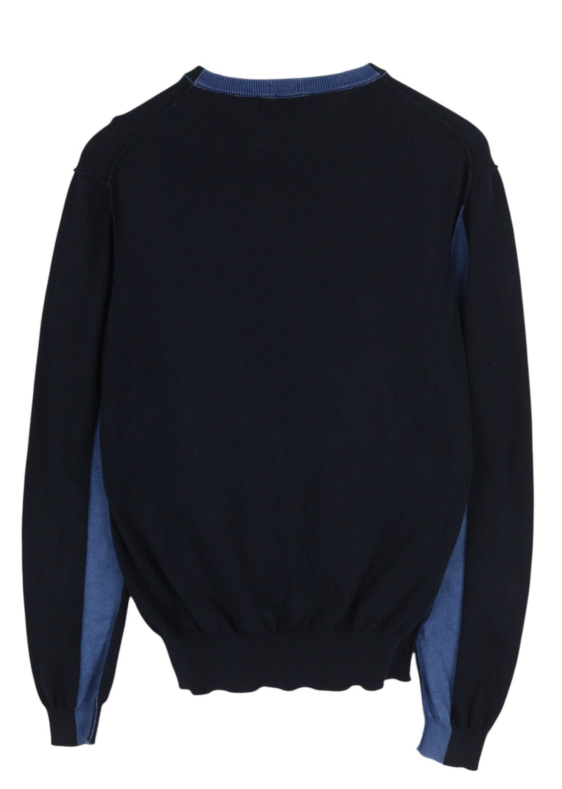 ARMANI JEANS Men Jumper ~S Dark Blue Pullover V-Neck Knitted Slim Fit Logos