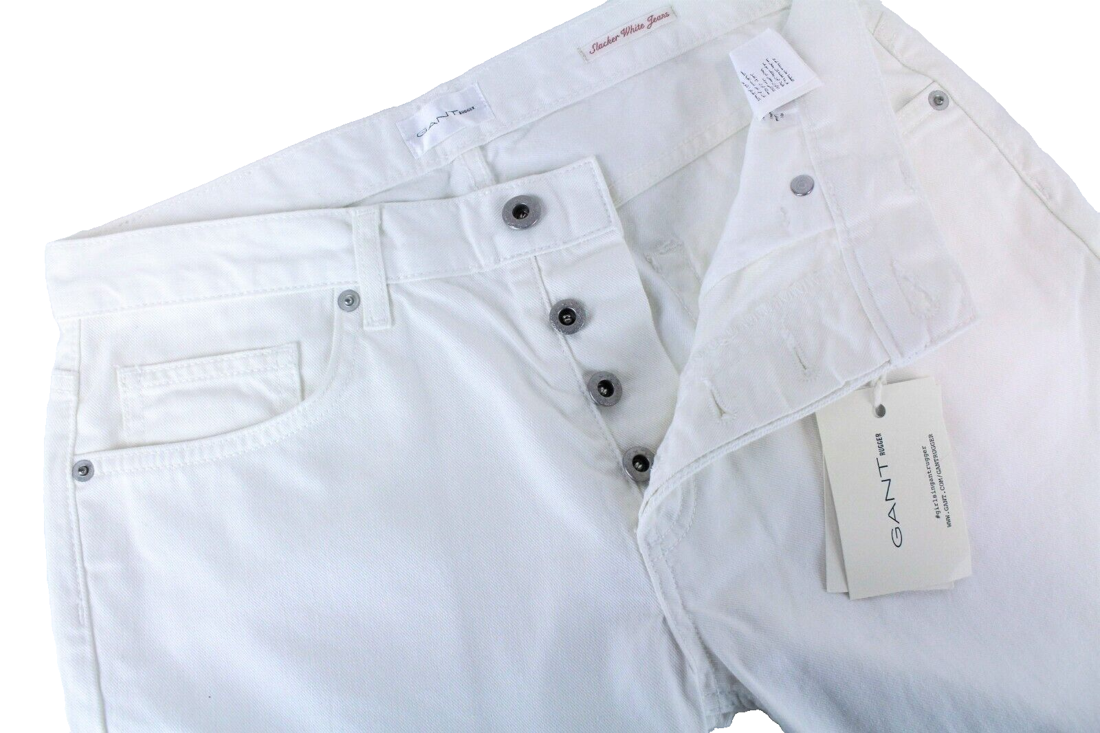 GANT Slacker Womens Off-White Jeans W27/L34 Distressed Denim Pure Cotton Pants