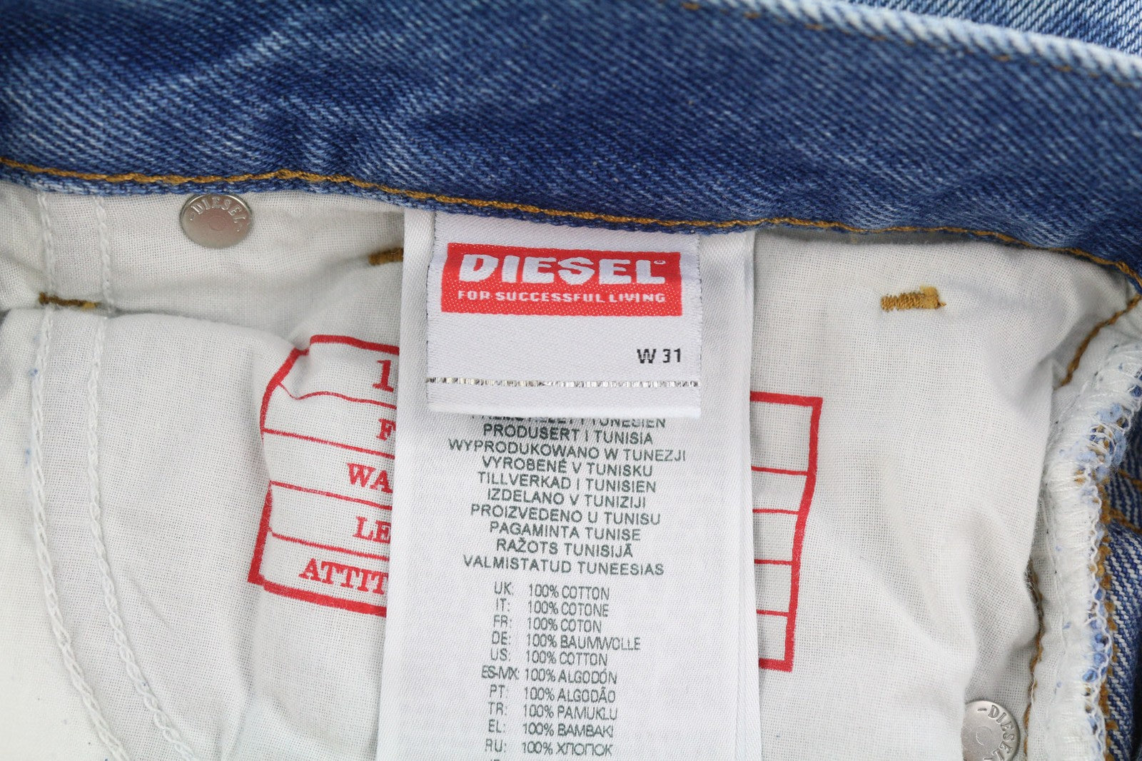 DIESEL 1995 007F5 Mens Jeans W31 Slim  Mid Waist Straight Leg RRP€250 Blue