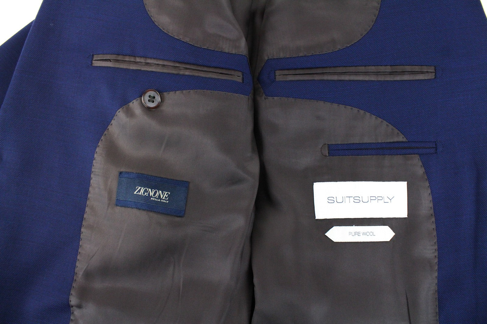 SUITSUPPLY Napoli Men's Blazer UK40L Single-Breasted Blue Pure Wool Formal