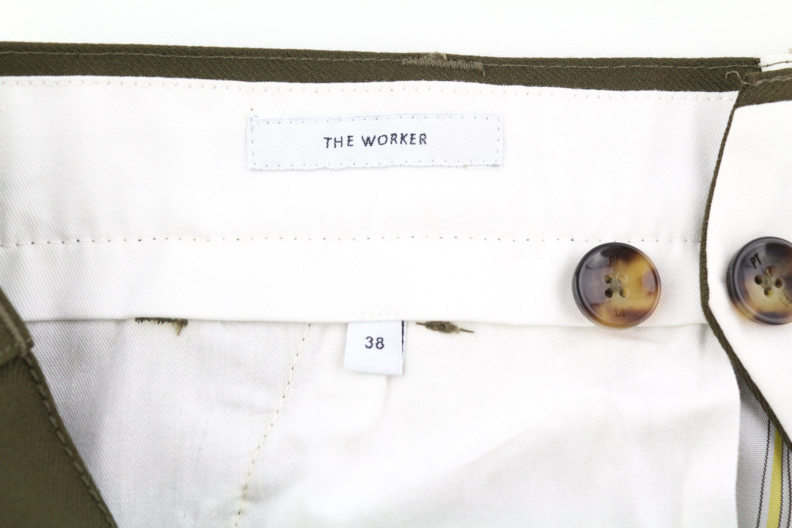 PT TORINO The Worker Men Trousers W38 Brown Fleece Wool Blend Tapered Buttoned