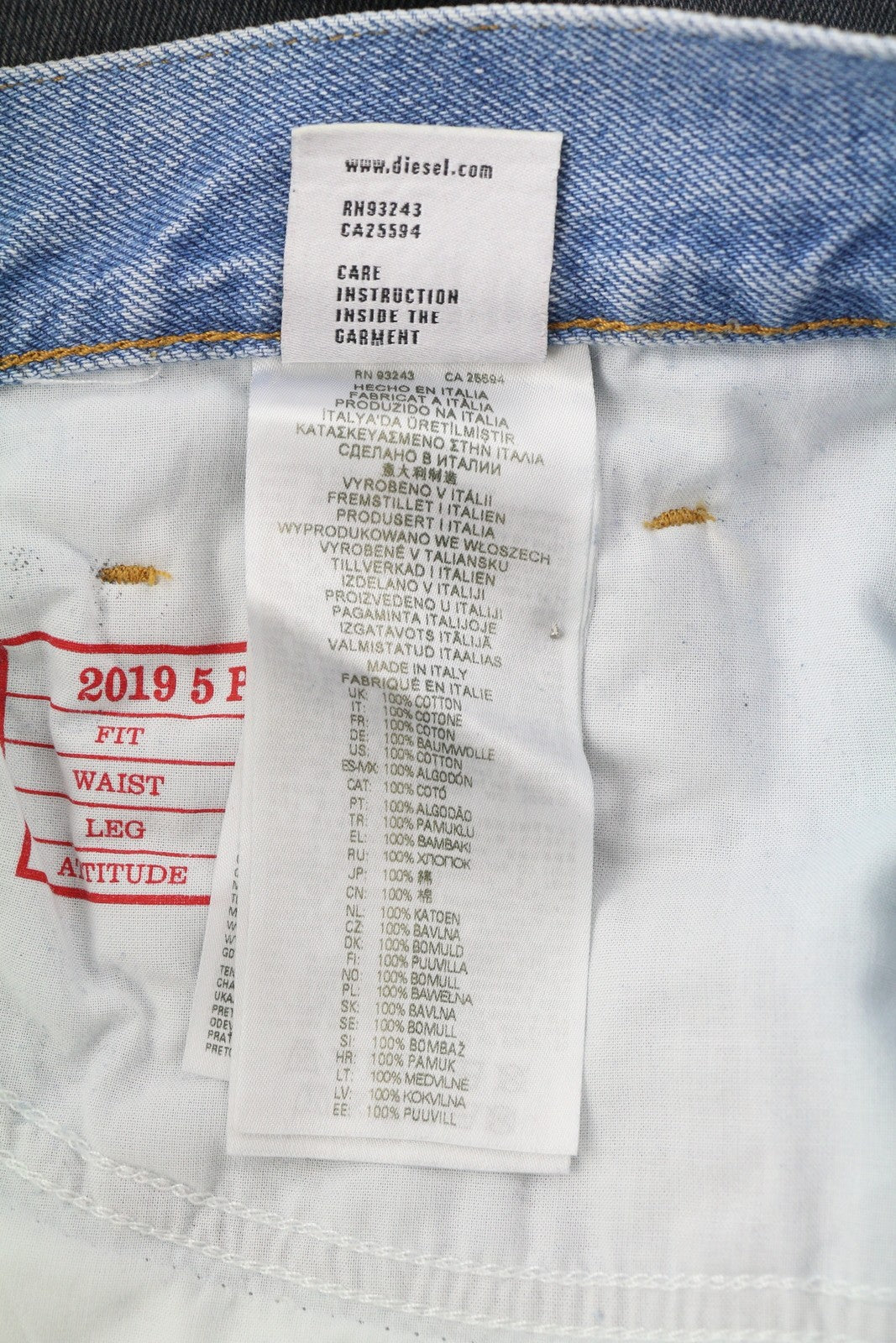 DIESEL 2019 D-Strukt-S3 09I47 Men Jeans W40 Dark Denim Slim Mid Waist RRP€350