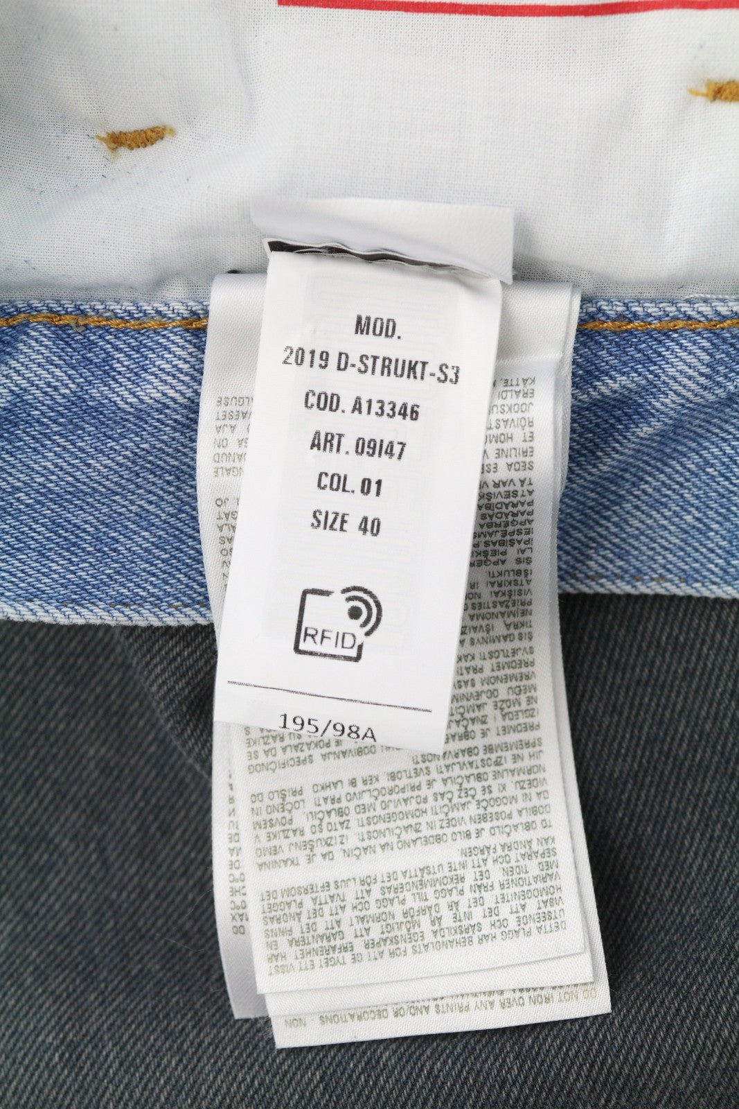 DIESEL 2019 D-Strukt-S3 09I47 Men Jeans W40 Dark Denim Slim Mid Waist RRP€350