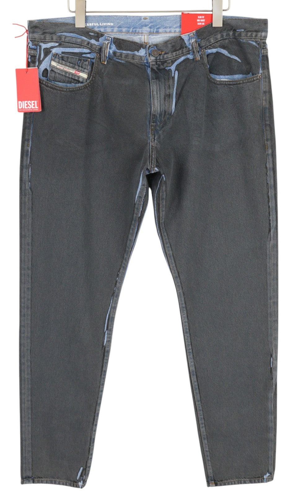 DIESEL 2019 D-Strukt-S3 09I47 Men Jeans W40 Dark Denim Slim Mid Waist RRP€350