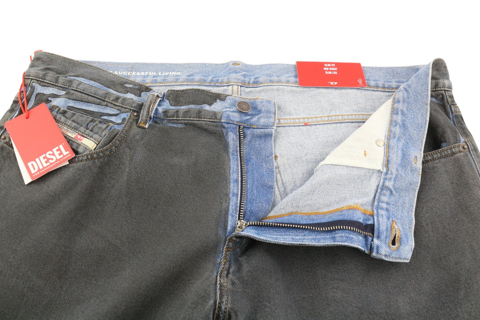 DIESEL 2019 D-Strukt-S3 09I47 Men Jeans W40 Dark Denim Slim Mid Waist RRP€350