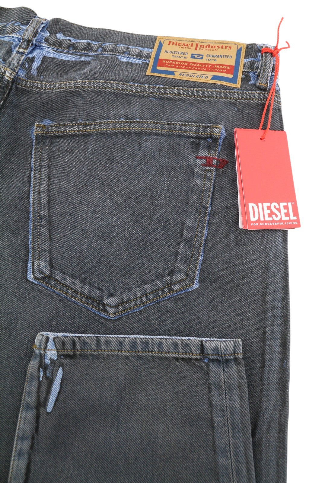 DIESEL 2019 D-Strukt-S3 09I47 Men Jeans W40 Dark Denim Slim Mid Waist RRP€350