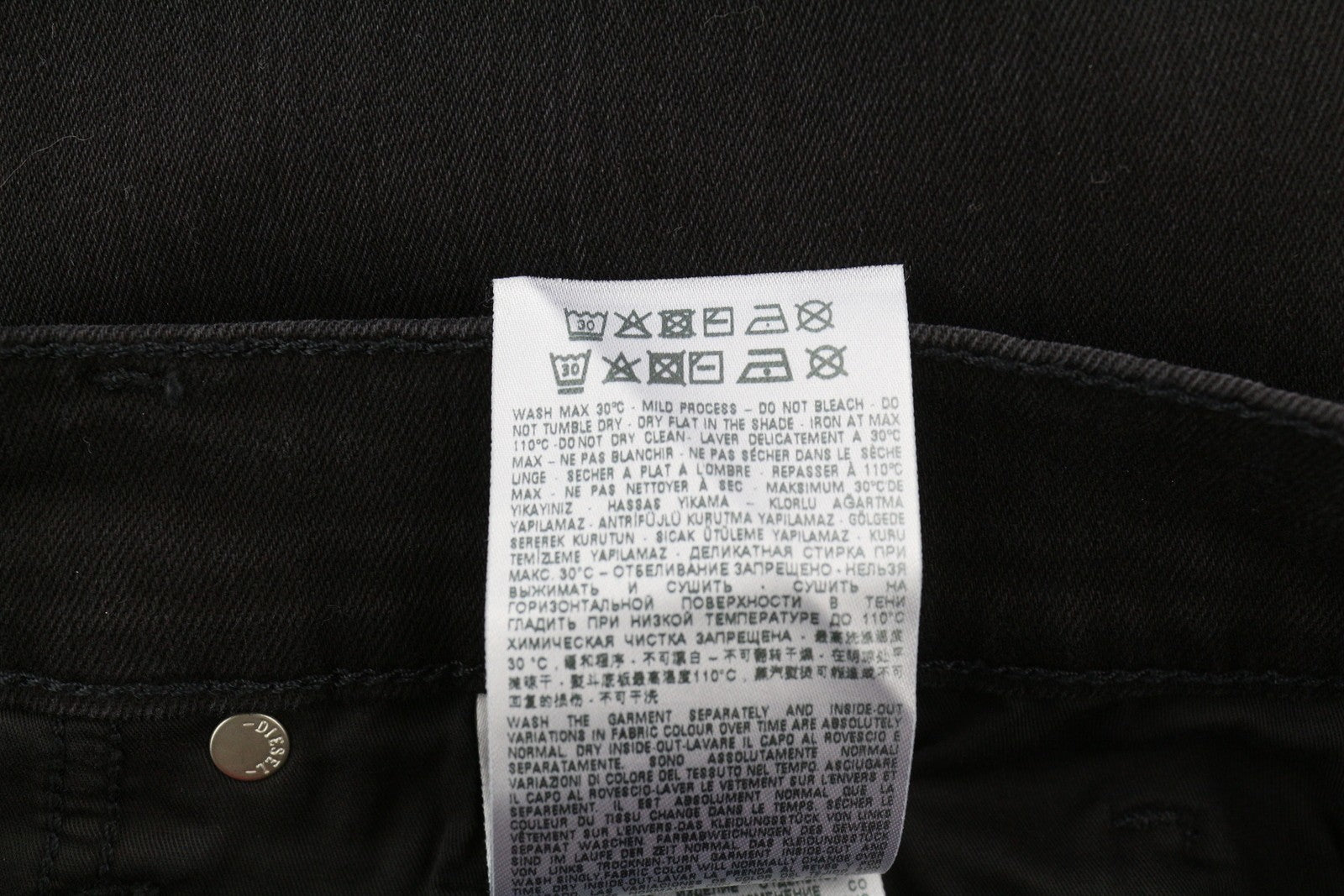 DIESEL 2019 D-Strukt 0TFAS Mens Jeans W34/L30 Stretchy Slim  Mid Waist Black