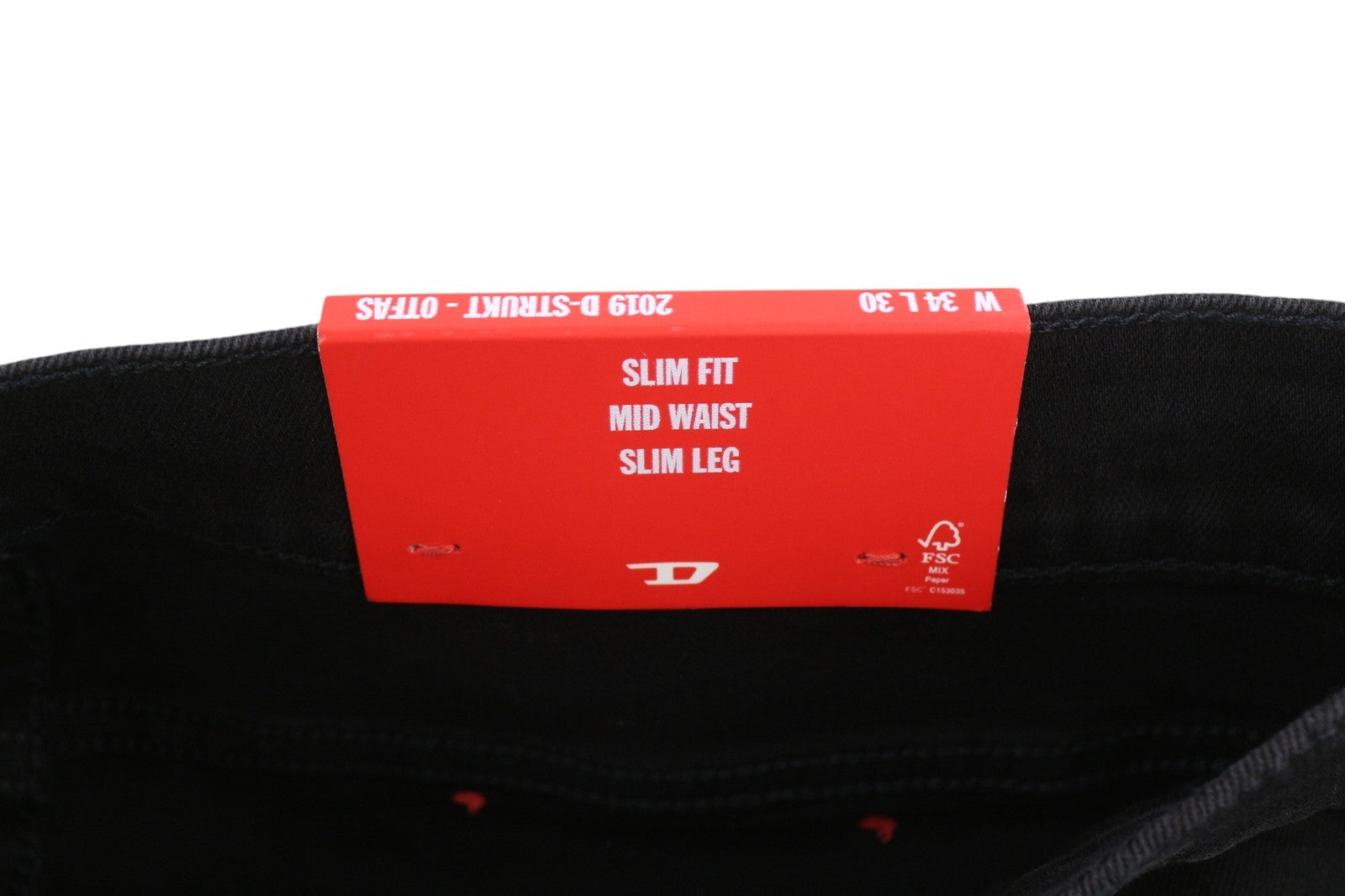 DIESEL 2019 D-Strukt 0TFAS Mens Jeans W34/L30 Stretchy Slim  Mid Waist Black