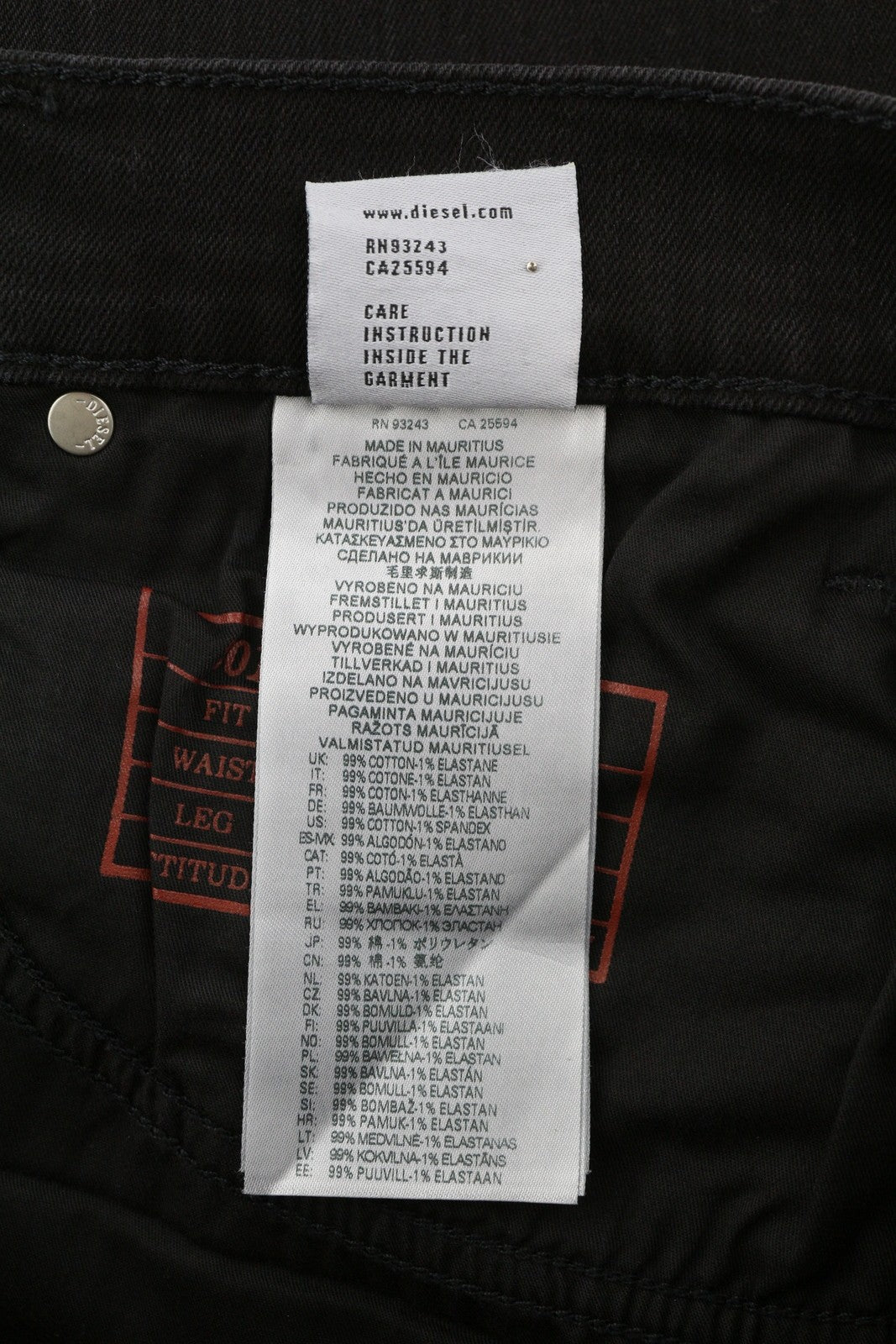 DIESEL 2019 D-Strukt 0TFAS Mens Jeans W34/L30 Stretchy Slim  Mid Waist Black