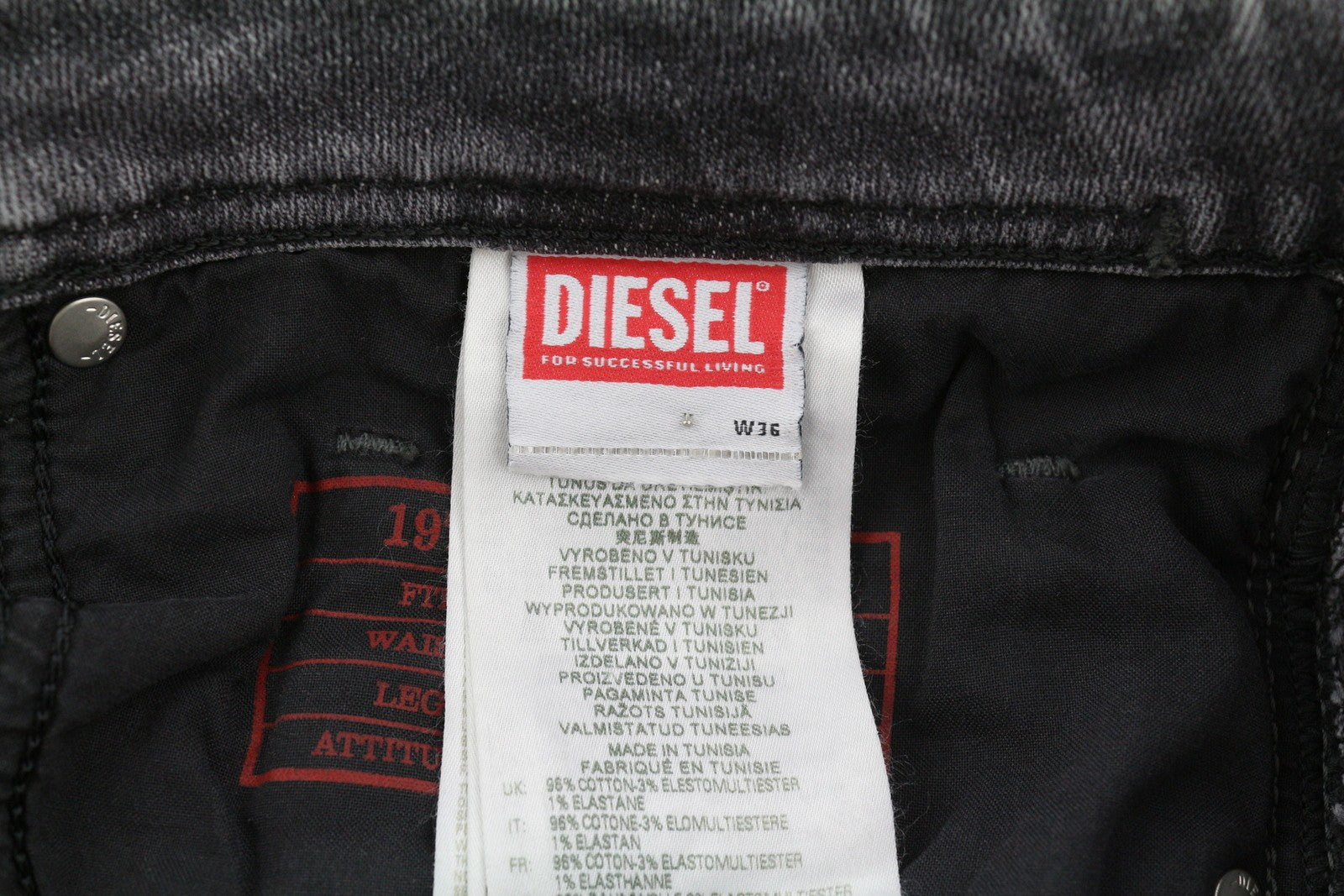 DIESEL 1979 Sleenker 09H70 Men Jeans W36/L32 Low Waist Skinny Grey RRP€250