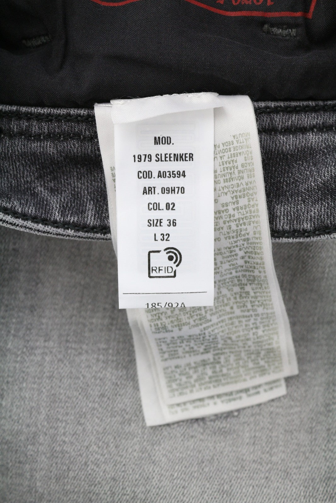 DIESEL 1979 Sleenker 09H70 Men Jeans W36/L32 Low Waist Skinny Grey RRP€250