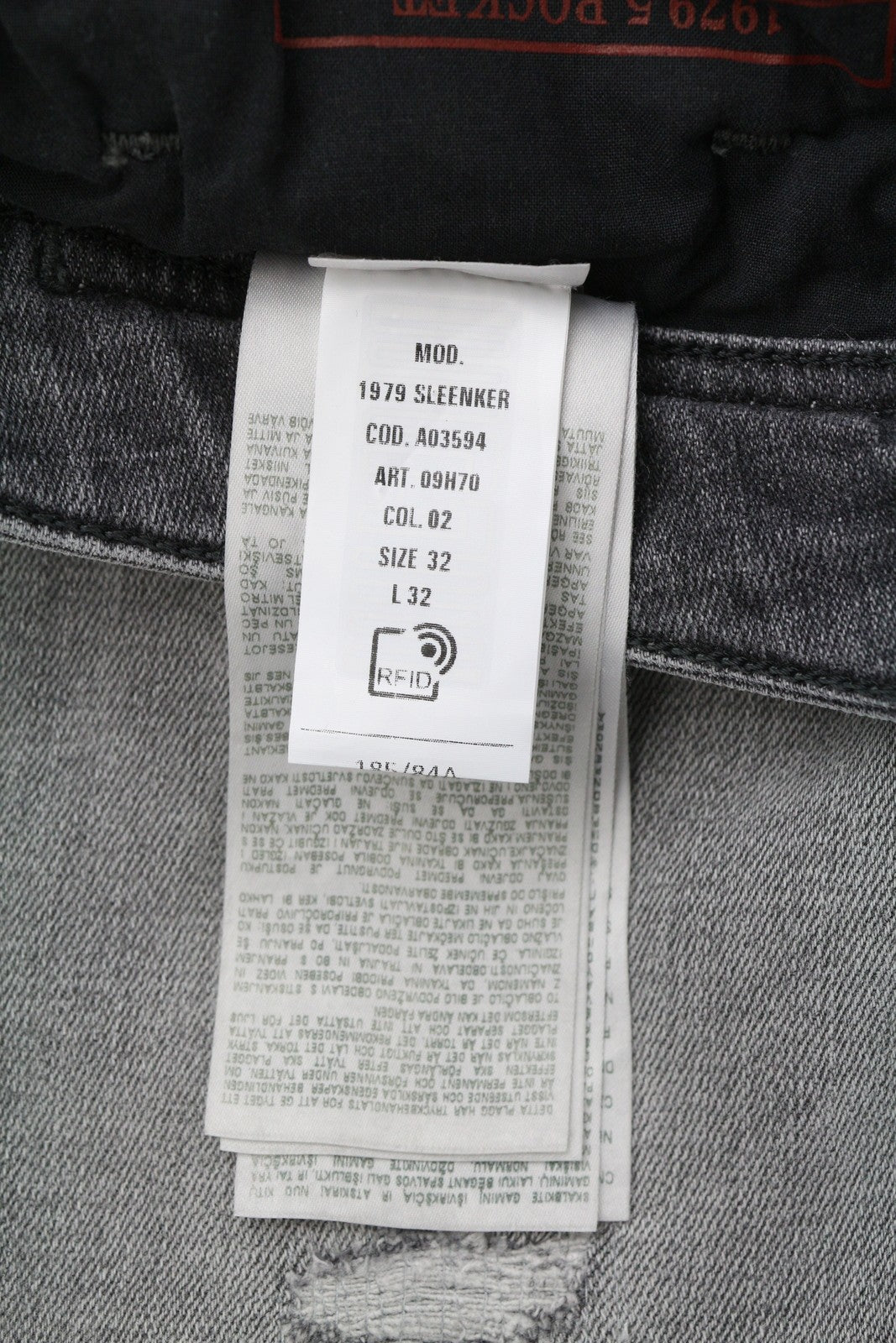 DIESEL 1979 Sleenker 09H70 Men Jeans W32/L32 Low Waist Skinny Grey RRP€250