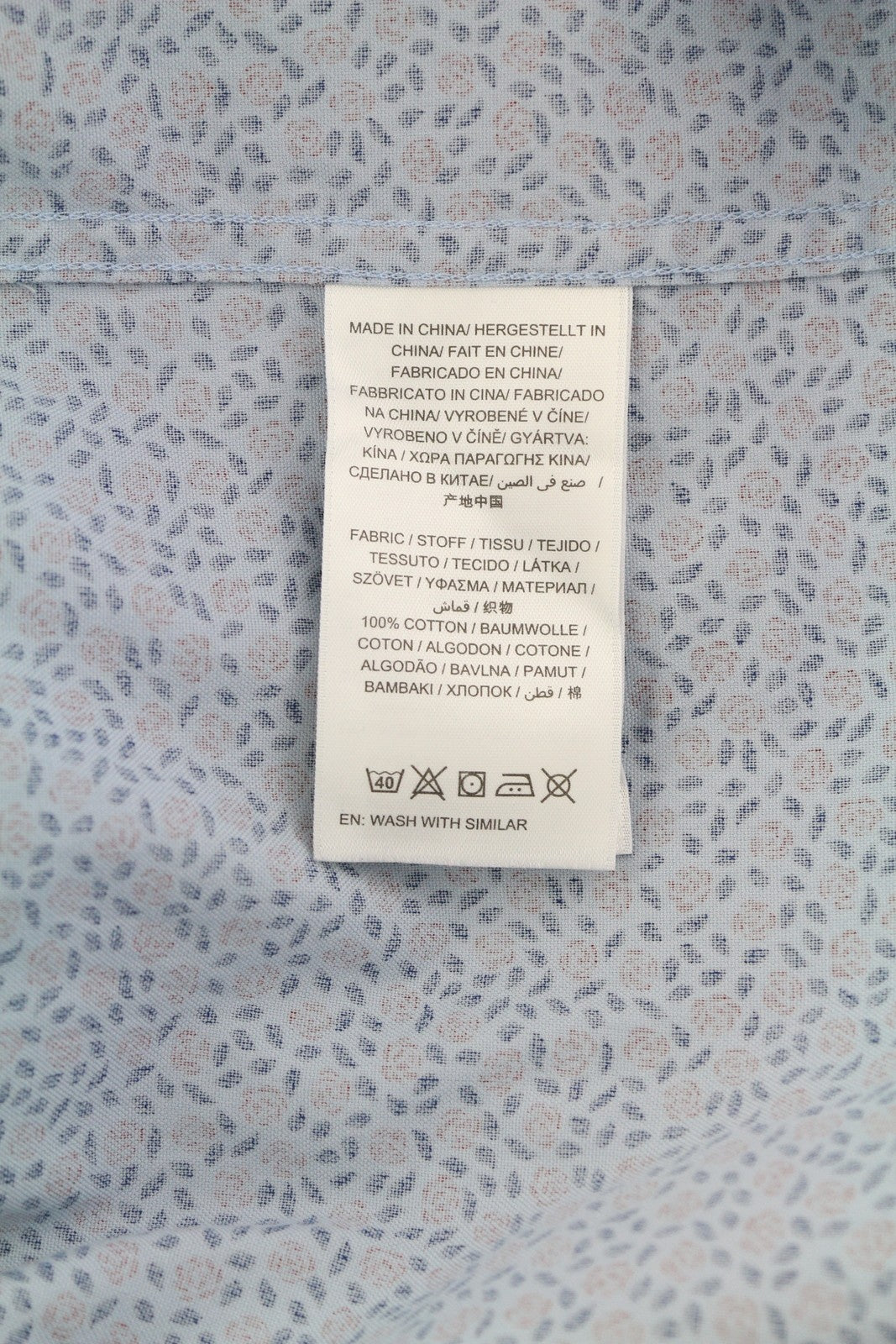 GANT Men Shirt L Casual Button Down Neck Floral Pattern Regular Fit Long Sleeve