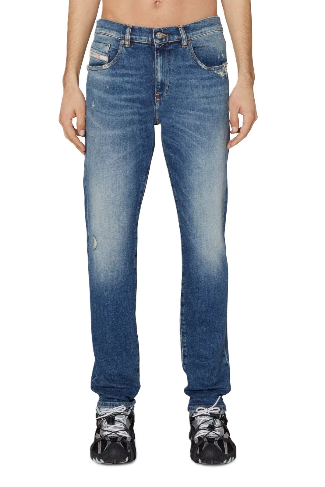 DIESEL 2019 D-Strukt 09H45 Mens Jeans W32/L34 Stretchy Distress Blue RRP€250