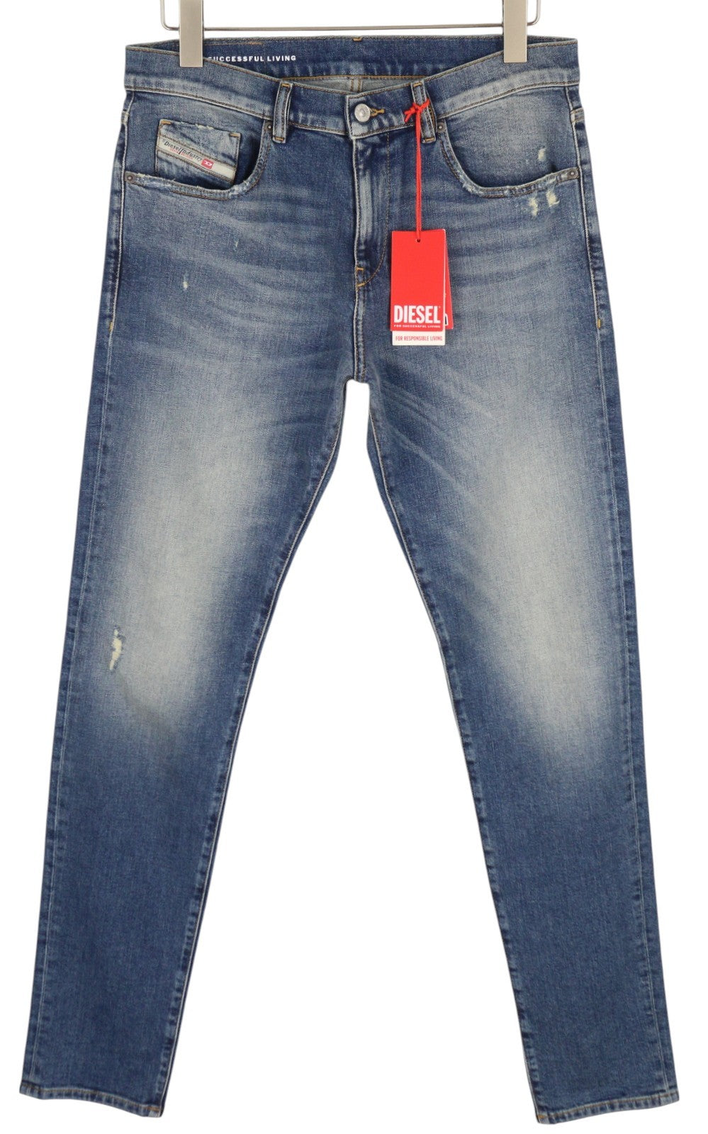 DIESEL 2019 D-Strukt 09H45 Mens Jeans W32/L34 Stretchy Distress Blue RRP€250