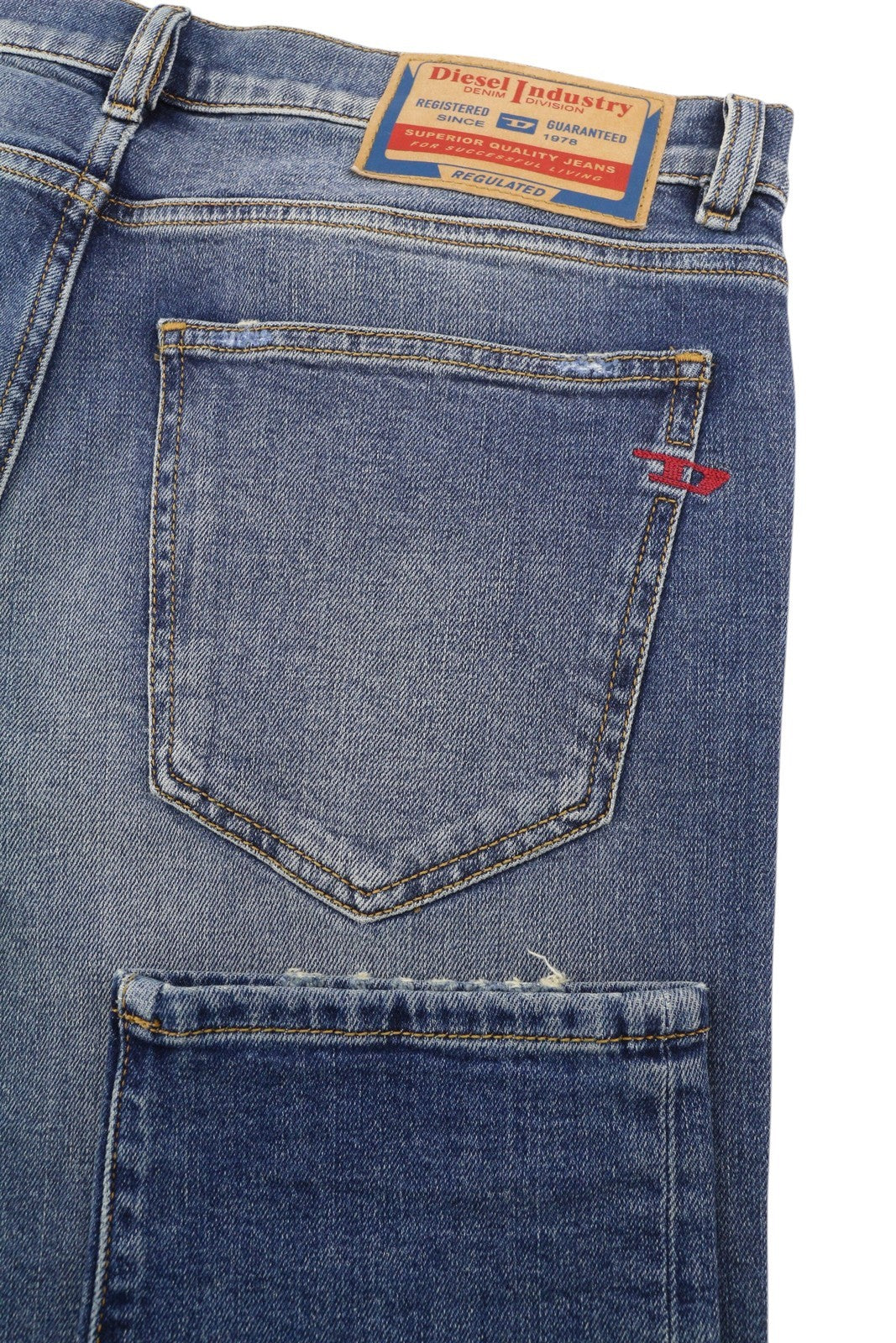 DIESEL 2019 D-Strukt 09H45 Mens Jeans W32/L34 Stretchy Distress Blue RRP€250