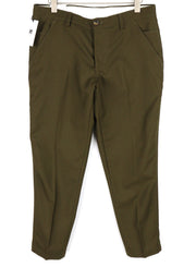 PT TORINO The Worker Men Trousers W32 Brown Fleece Wool Blend Tapered Buttoned