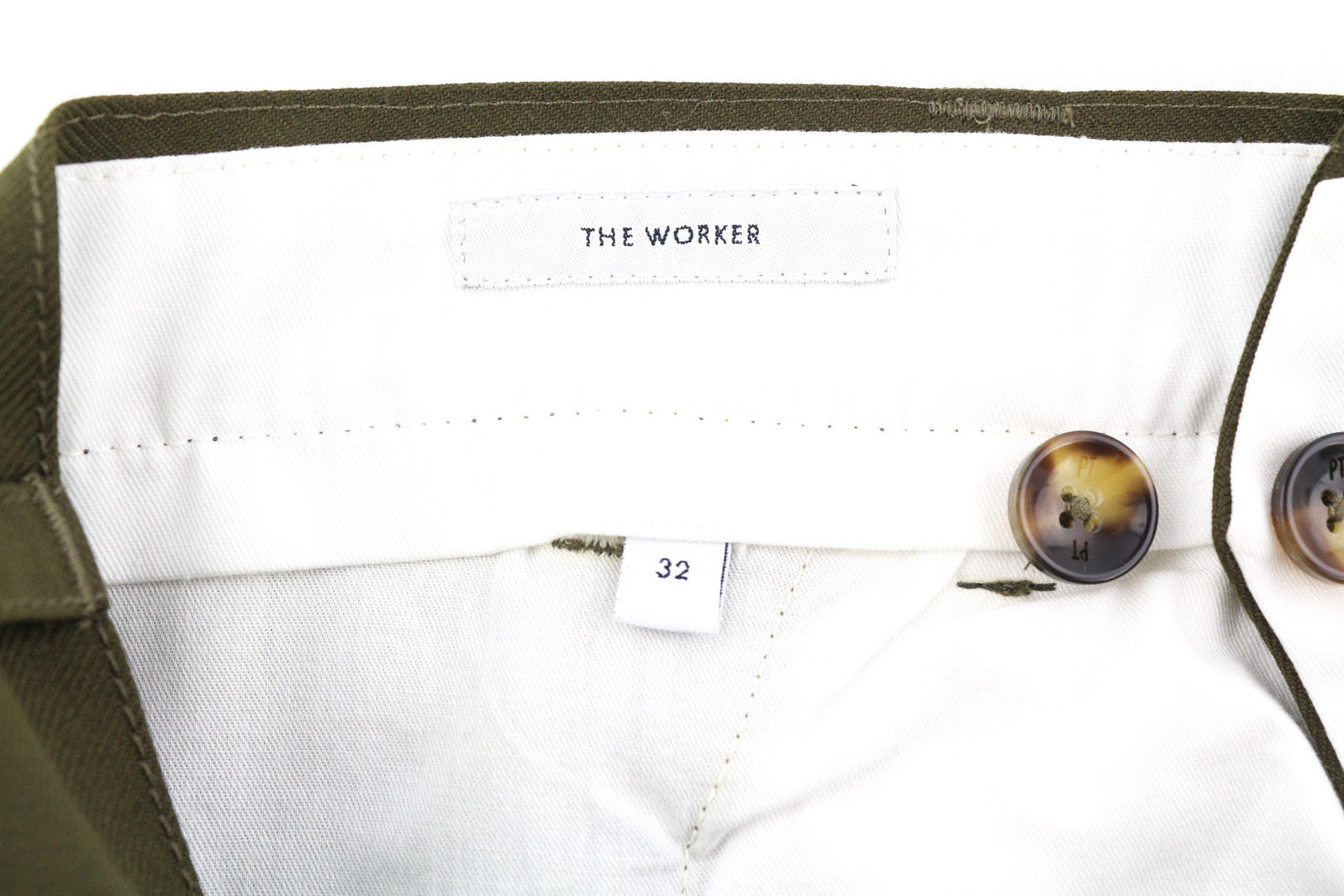 PT TORINO The Worker Men Trousers W32 Brown Fleece Wool Blend Tapered Buttoned