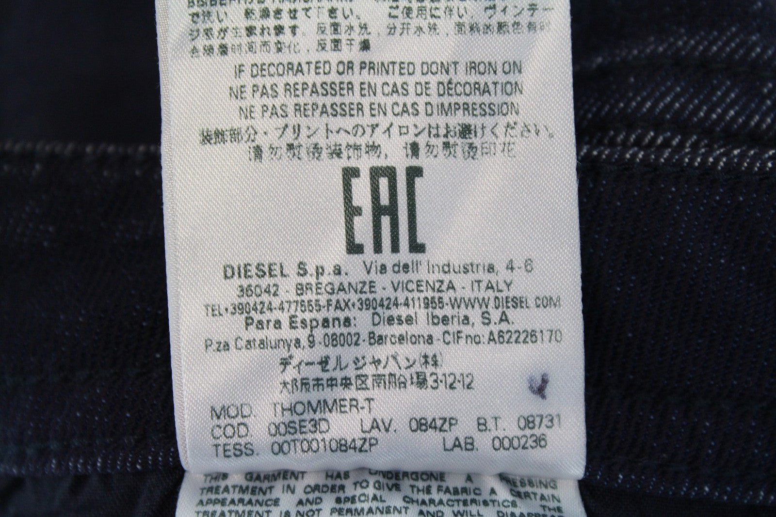 DIESEL Thommer-T 084ZP Men's Jeans W29 Sweat Jogg Blue Slim Stretch Washed