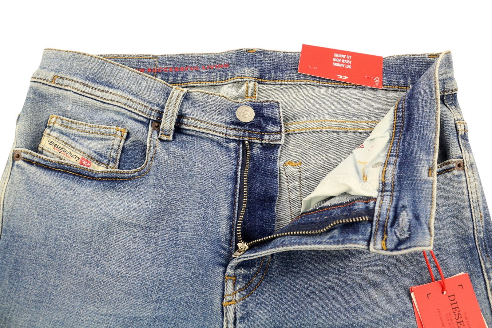 DIESEL 1983 D-AMNY 09C01 Mens Jeans W32/L32 High Waist Skinny Blue RRP195