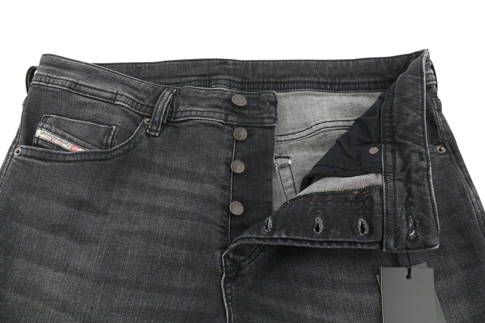 DIESEL Buster-X RB063 Men Jeans W33/L32 Washed Black Tapered Fit Button RRP€175