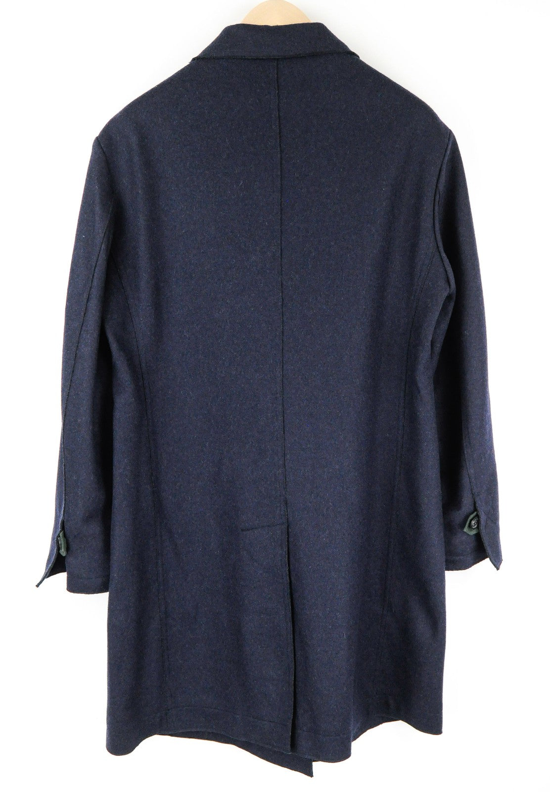 REPLAY Mens Navy Coat 48 Wool Cotton Blend Peak Collar Double-Breasted RRP€499