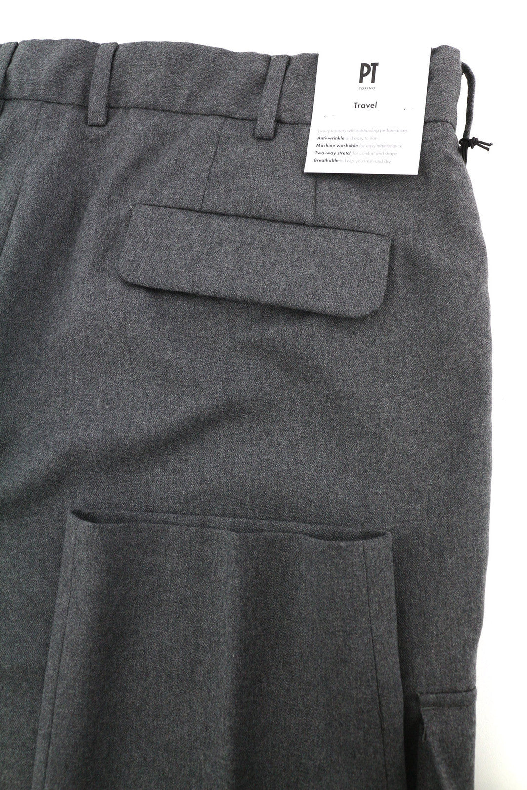 PT TORINO Lamda Men Trousers 54 W37 Fleece Wool Blend Zipper Tapered Fit Melange