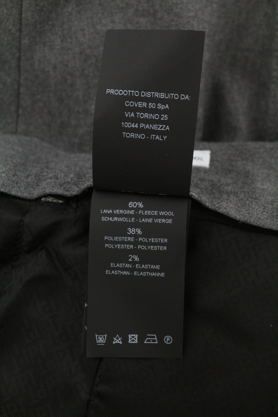 PT TORINO Lamda Men Trousers 54 W37 Fleece Wool Blend Zipper Tapered Fit Melange